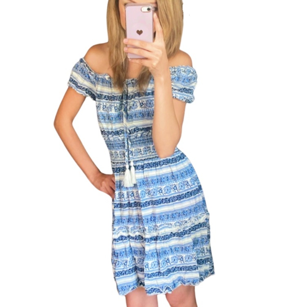 🌊Birch and Stone Boho Off the Shoulder Dress Size S🌊
